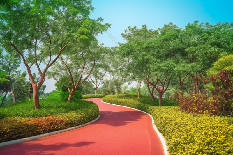 园林小路蓝天下的小道摄影,高清,摄影图,摄影图片,图片大全,摄影图免费下载